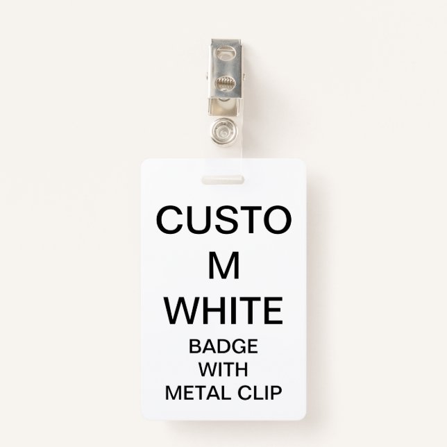Custom Personalized BADGE WITH METAL CLIP (Front with Clip)