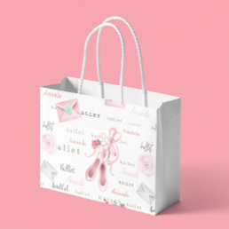 Custom Personalized Ballerina Ballet Pink Large Gift Bag