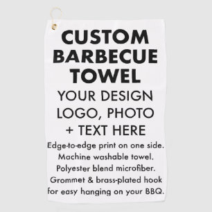 Custom Personalized Barbecue Towel, Hook & Grommet Golf Towel