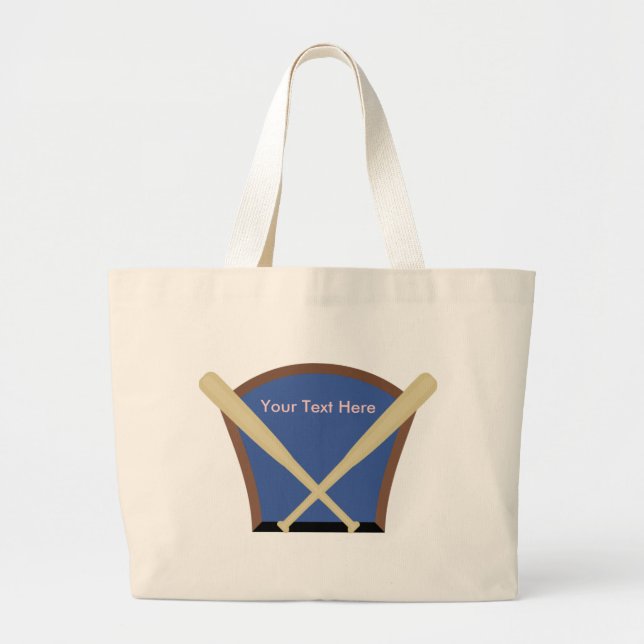 Custom Personalized Baseball Tote Bags (Front)