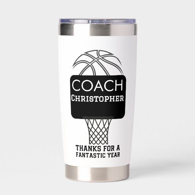 Custom Personalized Basketball Coach Gifts Insulated Tumbler (Back)