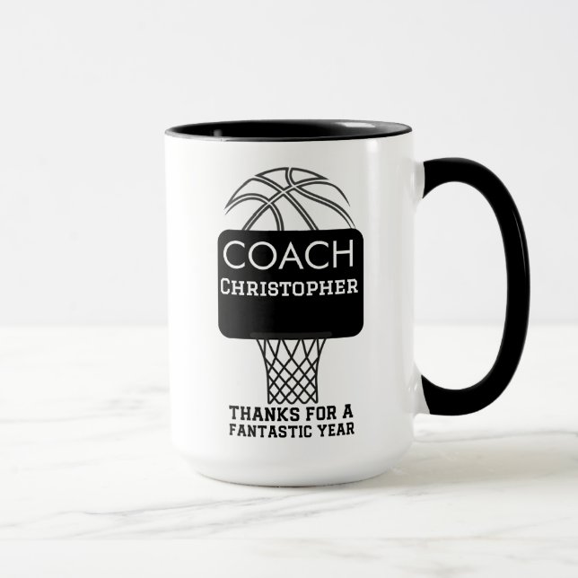 Custom Personalized Basketball Coach Gifts Mug (Right)