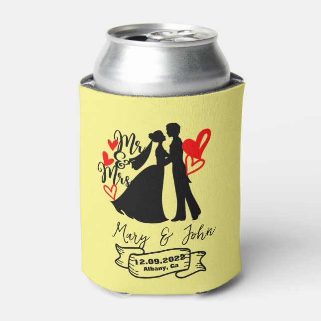 Custom Personalized Beer Can Cooler favor wedding  (Can Front)