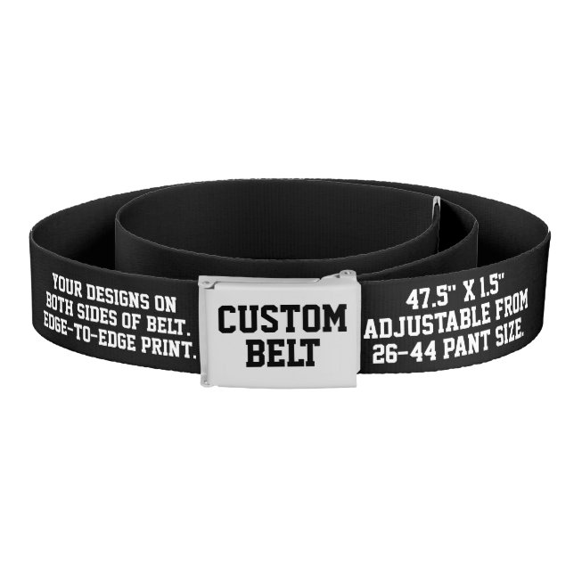 Custom personalized BELT - ALL BLACK Background (Coil)