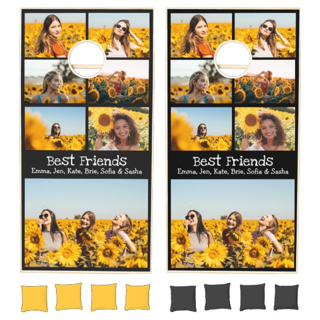 Custom Personalized Best Friends Photo Collage Cornhole Set (Set)