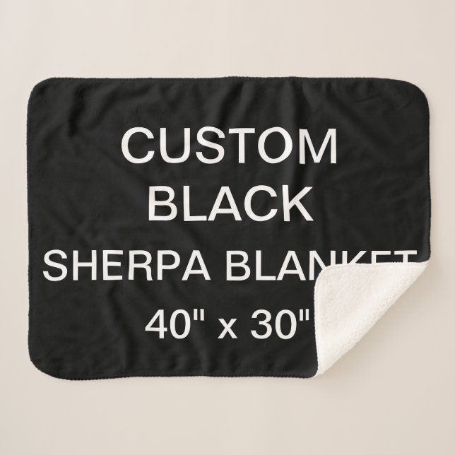 Custom Personalized BLACK 40" x 30" Sherpa Blanket (Front (Horizontal))