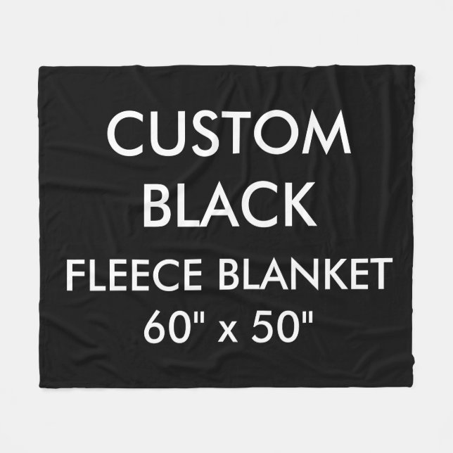 Custom Personalized BLACK 60" x 50" Fleece Blanket (Front (Horizontal))