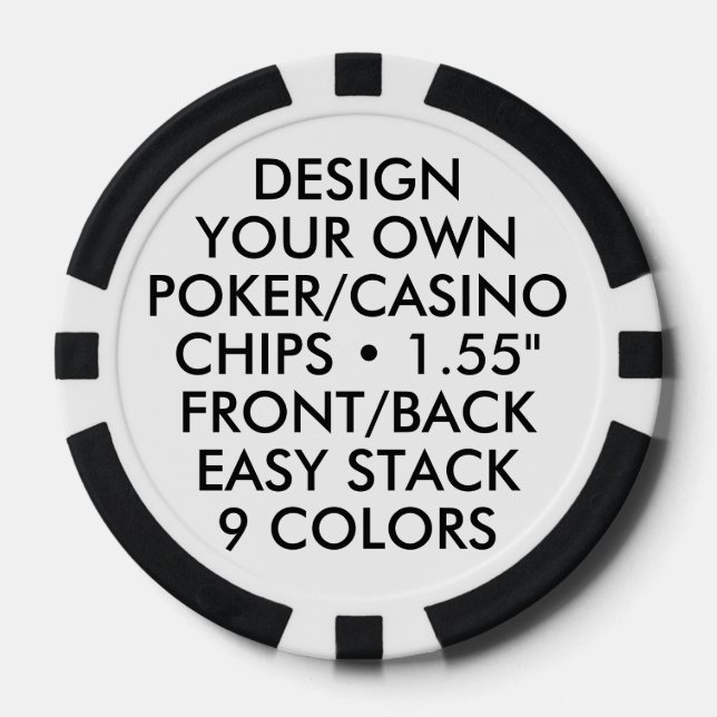 Custom Personalized BLACK CASINO / POKER CHIPS (Front)