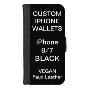 Custom Personalized BLACK iPhone 8/7 Wallet Blank
