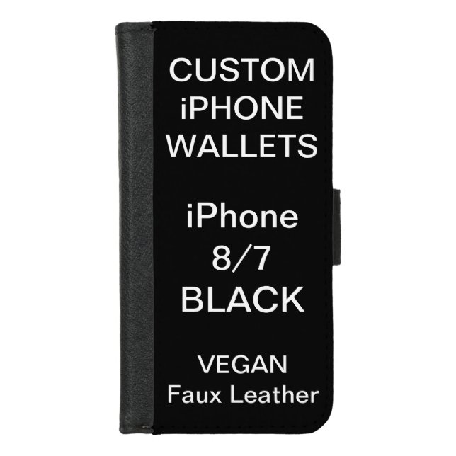 Custom Personalized BLACK iPhone 8/7 Wallet Blank (Front)