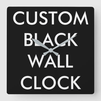 Custom Personalized BLACK Large Square Wall Clock
