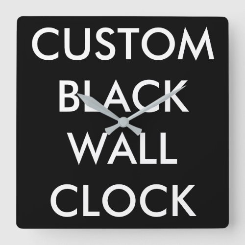 Custom Personalized BLACK Large Square Wall Clock