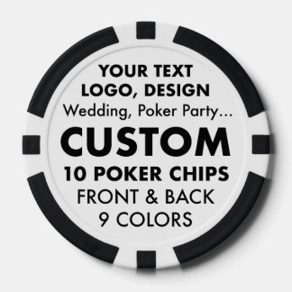 Custom personalized BLACK Poker Casino Chips (10)