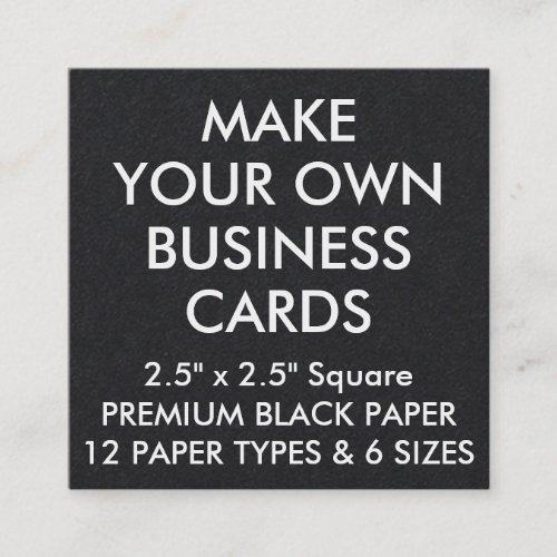 Custom Personalized BLACK Square Business Cards