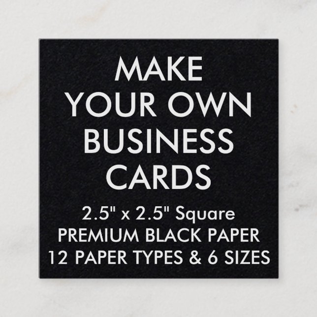 Custom Personalized BLACK Square Business Cards (Front)