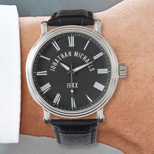 Custom Personalized Black Watch