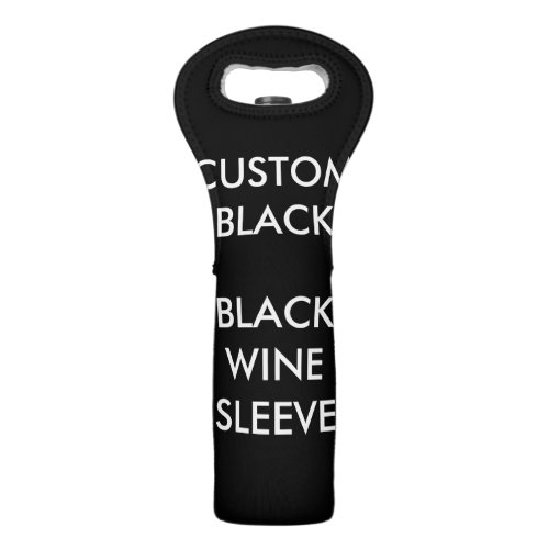 Custom Personalized Black Wine Bottle Sleeve Wine Bag