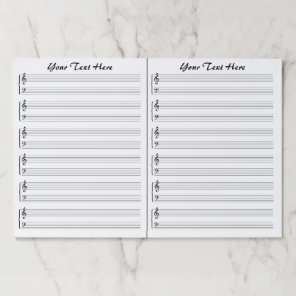 Custom Personalized Blank Sheet Music Paper Pad