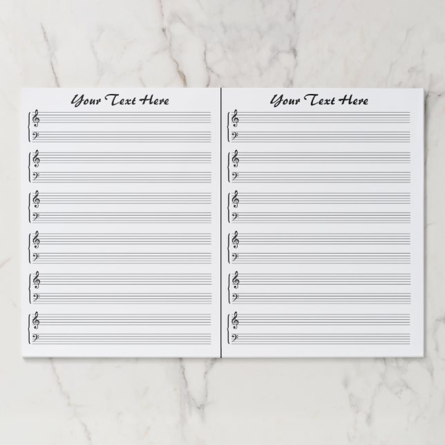 Custom Personalized Blank Sheet Music Paper Pad (Front)