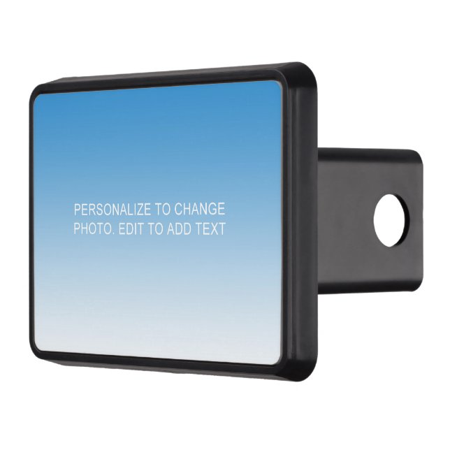 Custom Personalized Blue Artwork Photo Name Quote Hitch Cover (Left)