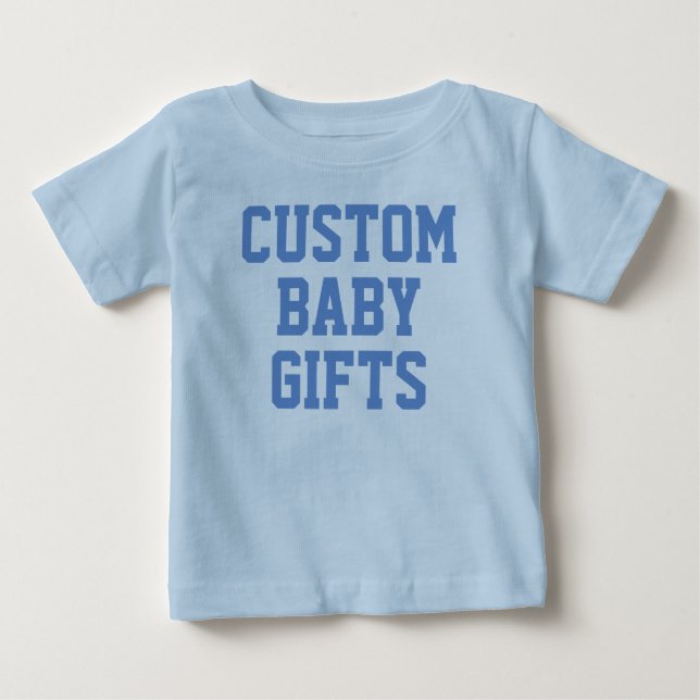 Custom Personalized Blue Baby & Toddler T-Shirt (Front)