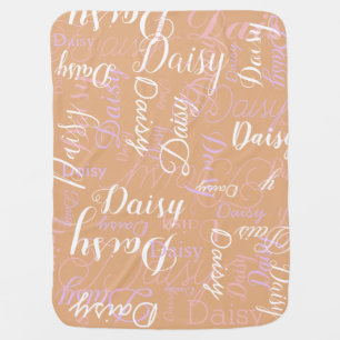 Custom personalized boho color girl baby blanket