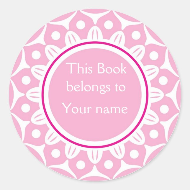 Custom Personalized Bookplates - Light Pink (Front)