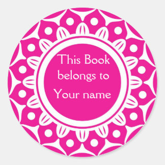 Custom Personalized Bookplates - Pink And White