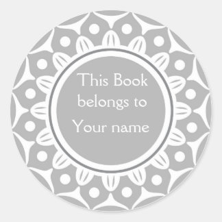 Custom Personalized Bookplates - Silver Gray