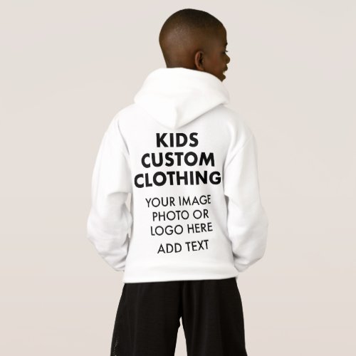 Custom Personalized BOYS PULLOVER HOODIE _ WHITE
