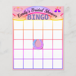 Custom Personalized Bridal Shower Bingo Cards Flyer