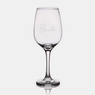 Custom Personalized Bride Etched Wine Glass