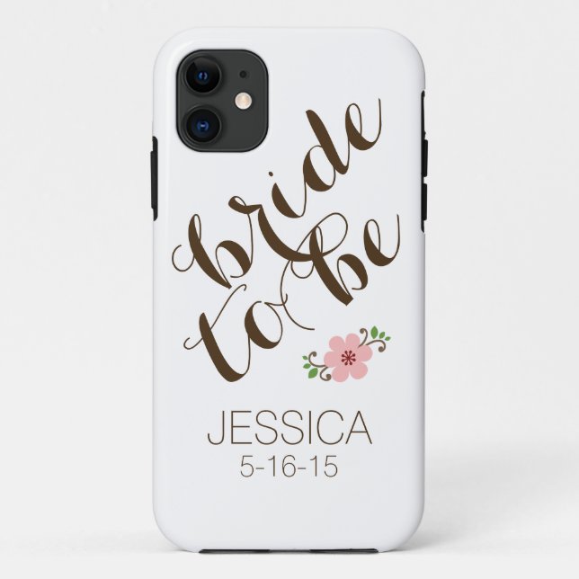 Custom personalized bride to be name wedding date Case-Mate iPhone case (Back)