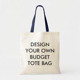 Custom Personalized Budget Tote Bag - NAVY Handles