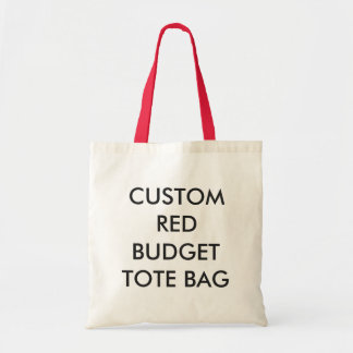 Custom Personalized Budget Tote Bag - RED Handles