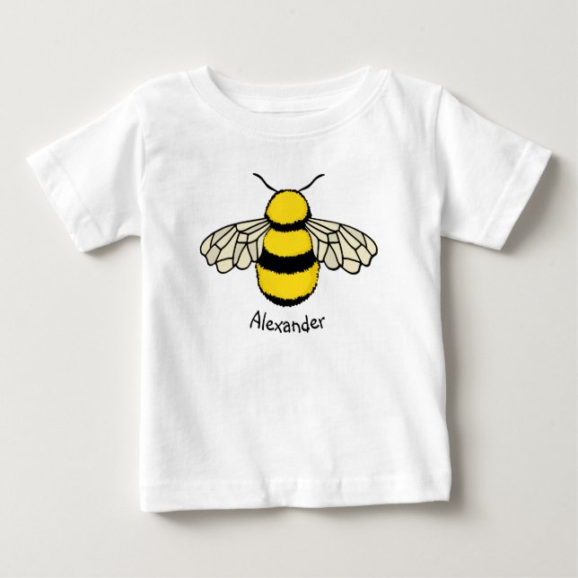 Custom Personalized Bumblebee Honey Bee Bug Baby T-Shirt (Front)