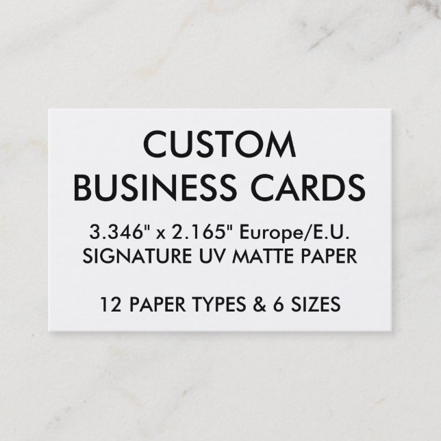Custom Personalized Business Cards Blank Template (Front)