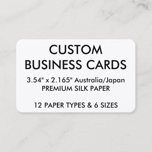 Custom Personalized Business Cards Blank Template (Front)