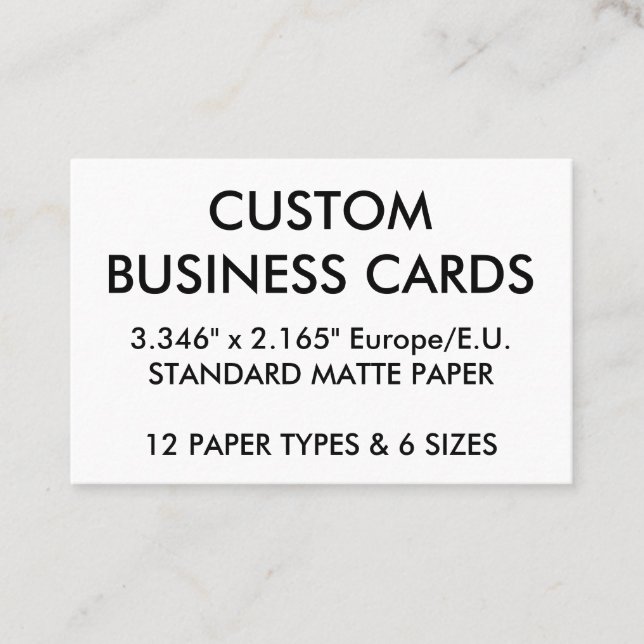 Custom Personalized Business Cards Blank Template (Front)