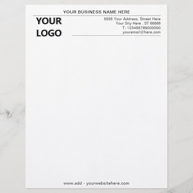 Custom Personalized Business Letterhead with Logo  (Front)