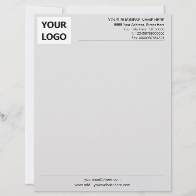 Custom Personalized Business Letterhead with Logo (Front)
