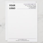 Custom Personalized Business Letterhead with Logo<br><div class="desc">Custom Colors and Font - Personalized Your Business Office Letterhead with Logo - Add Your Logo - Image - or QR Code / Business Name - Company / Address - Contact Information / more - Resize and move or remove and add elements / image with Customization tool. Choose / Add...</div>