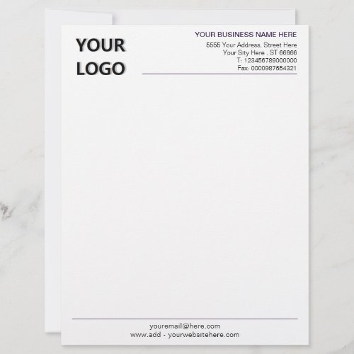 Custom Personalized Business Letterhead with Logo