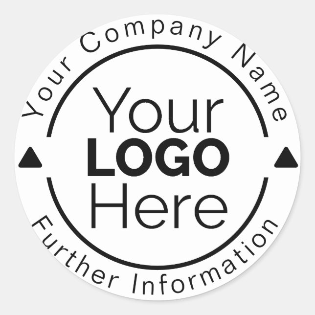 Custom Personalized Business Logo Rubber Stamp Classic Round Sticker (Front)