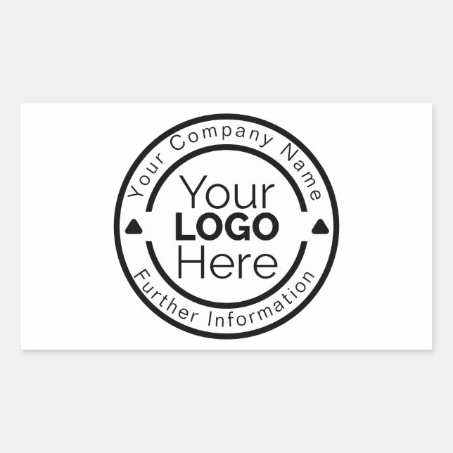 Custom Personalized Business Logo Rubber Stamp Rectangular Sticker (Front)