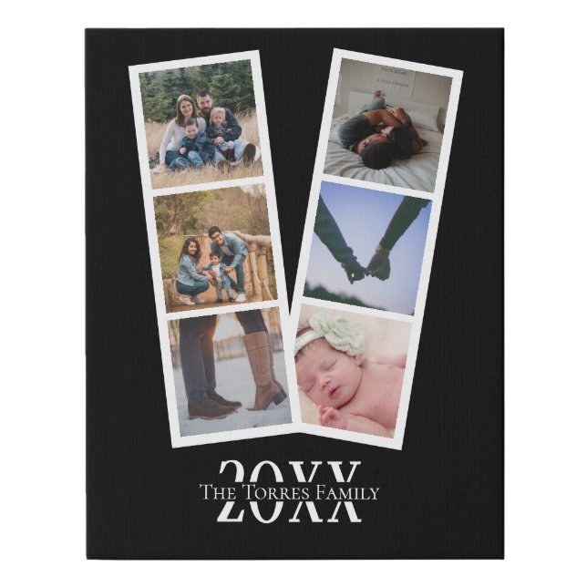 Custom personalized by you 6 photo collage faux canvas print (Front)