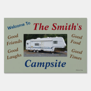 Custom Personalized Campsite Sign Your RV Image