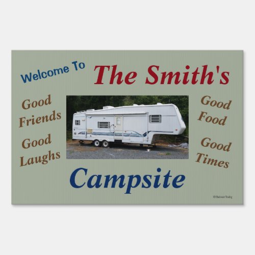 Custom Personalized Campsite Sign Your RV Image
