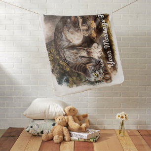 Custom Personalized Canada Lynx Baby Blanket