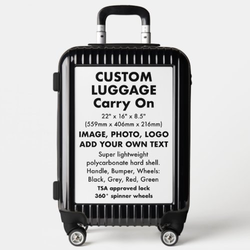 Custom Personalized Carry On Cabin Proof Luggage